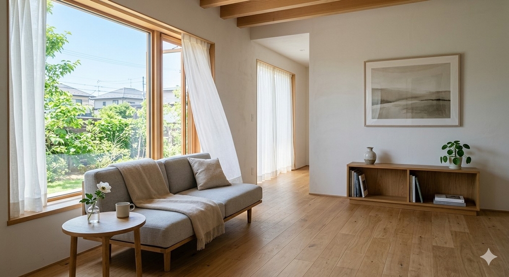 明るいリビング